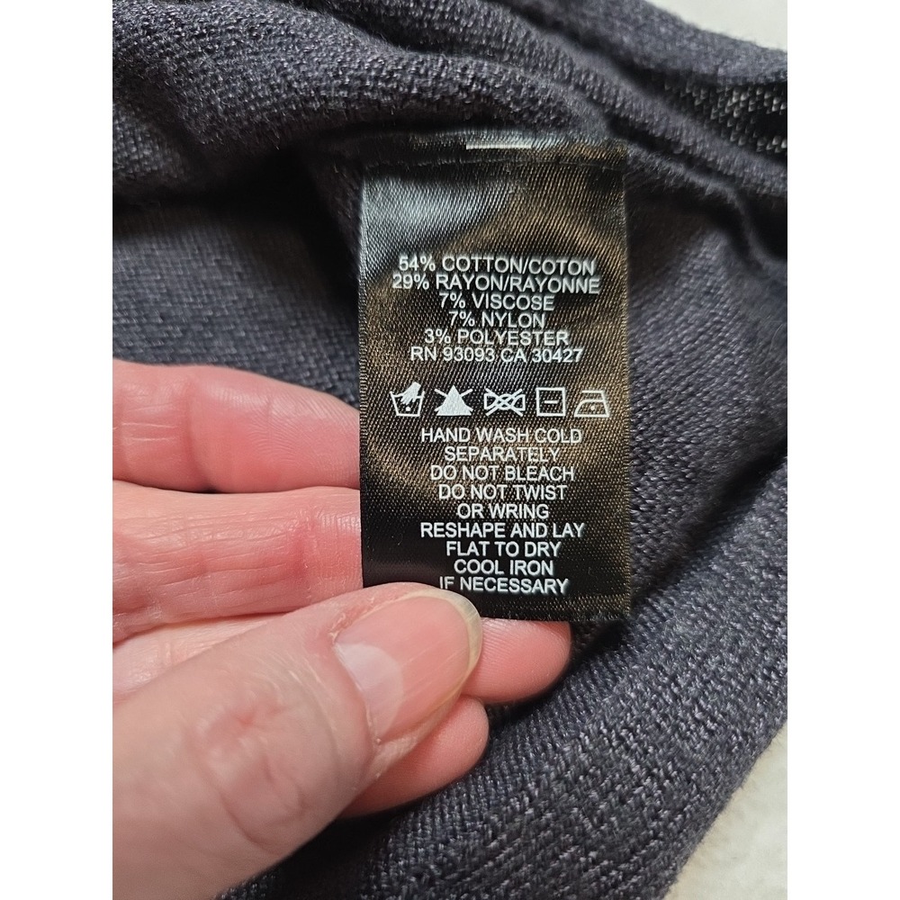 Nic + Zoe Scoop Neck Long Sleeve Top Medium Dark Gray Sparkle Wrist Romantic - Picture 8 of 8